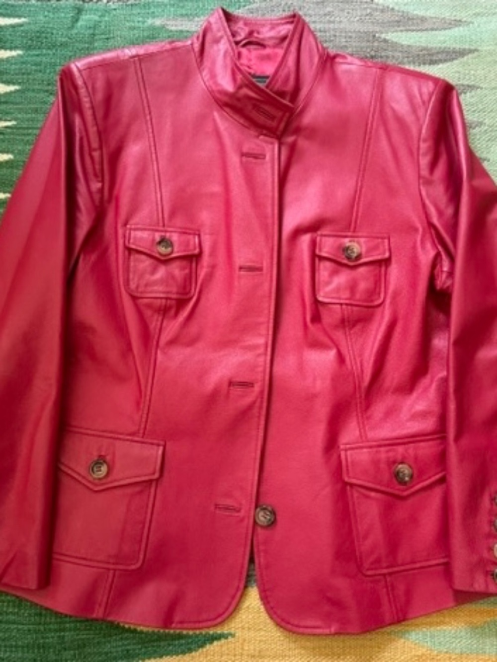 TERRY LEWIS CLASSIC LUXURIES Leather-Deep Red-Vintage-L-MINT